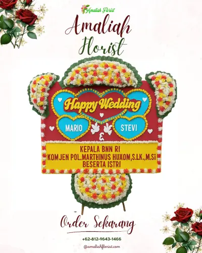 Karangan Papan Bunga Pernikahan di Serdang Wetan